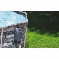 Piscine Tubulaire Ovale Bestway Power Steel Stone 6,10 X 3,66 X 1,22 -Bleu Piscine kit piscine ovale tubulaire bestway power steel stone 610x366x122 1
