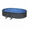 GRE Piscine Ovale Acier Gré Gris Anthracite - 5 X 3 X 1,20 M