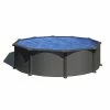 GRE Piscine Ronde Acier Gré Gris Anthracite 3,50 X 1,30 M