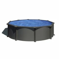 GRE Piscine Ronde Acier Gré Gris Anthracite 3,50 X 1,30 M