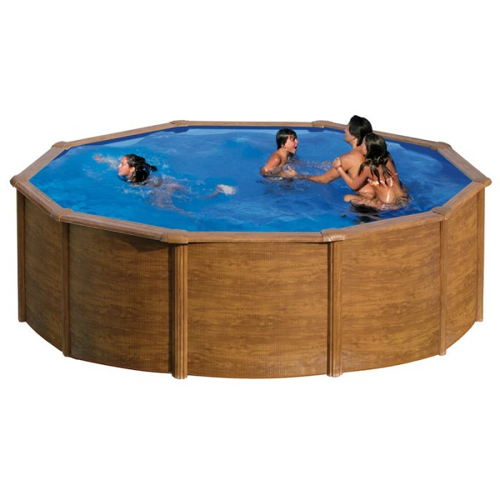GRE Piscine Ronde Acier Gré Sicilia Imitation Bois - Ø 4,60 X 1,20 M 1 GRE Piscine Ronde Acier Gré Sicilia Imitation Bois - Ø 4,60 X 1,20 M
