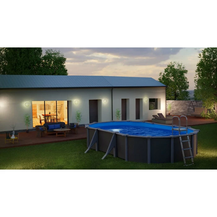 GRE Piscine Ovale Acier Gré Gris Anthracite - 5 X 3 X 1,30 M 3 GRE Piscine Ovale Acier Gré Gris Anthracite - 5 X 3 X 1,30 M – Image 3