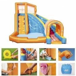 Méga Aire De Jeux Avec Pataugeoire Bestway Hurricane Tunnel Blast -Bleu Piscine mega aire de jeux avec pataugeoire bestway hurricane tunnel blast caracteristiques min