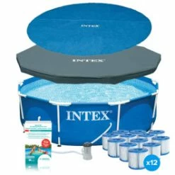 Pack Piscine Tubulaire Et épurateur Intex Metal Frame 3,05 X 0,76 M + Essentiels