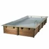 Piscine En Bois Rectangulaire Ubbink Linéa 6,50 X 3,50 X 1,40 M - Liner Gris