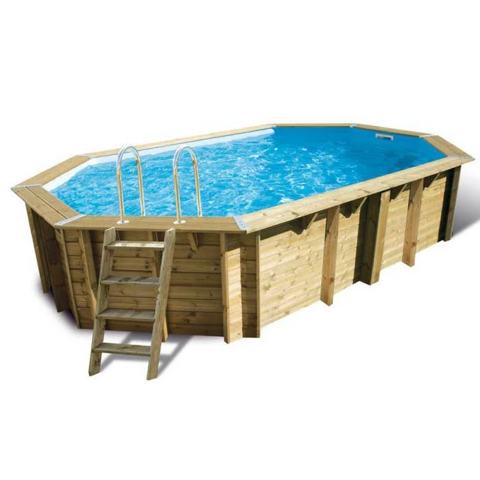 Piscine En Bois Octogonale Ubbink Océa 5,50 X 3,55 X 1,20 M - Liner Bleu 1 Piscine En Bois Octogonale Ubbink Océa 5,50 X 3,55 X 1,20 M - Liner Bleu