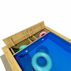 Piscine Pool'n Box Junior Procopi En Bois 3,7 X 2,4 M - Coffre Et Filtration Intégrés -Bleu Piscine piscine bois pool n box junior 2 min