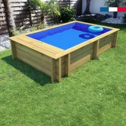 Piscine Pool'n Box Junior Procopi En Bois 3,7 X 2,4 M - Coffre Et Filtration Intégrés -Bleu Piscine piscine bois pool n box junior 5 min