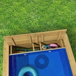 Piscine Pool'n Box Junior Procopi En Bois 3,7 X 2,4 M - Coffre Et Filtration Intégrés -Bleu Piscine piscine bois pool n box junior 6 min