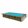 Piscine En Bois Rectangulaire Ubbink Sunwater 3,50 X 2,00 X 0,71 M - Liner Bleu