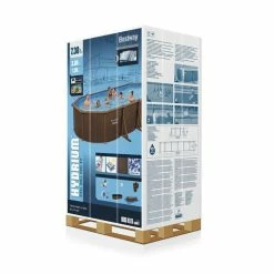 Piscine En Acier Bestway Hydrium Effet Bois - 7,30 X 3,60 X 1,30 M -Bleu Piscine piscine hors sol acier ovale 730 m x 360 m x 130 m hydrium carton