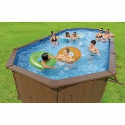 Piscine En Acier Bestway Hydrium Effet Bois - 7,30 X 3,60 X 1,30 M -Bleu Piscine piscine hors sol acier ovale 730 m x 360 m x 130 m hydrium 2