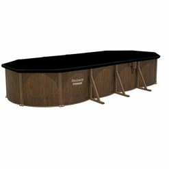 Piscine En Acier Bestway Hydrium Effet Bois - 7,30 X 3,60 X 1,30 M -Bleu Piscine piscine hors sol acier ovale 730 m x 360 m x 130 m hydrium 4