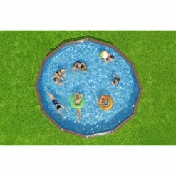 Piscine En Acier Bestway Hydrium Effet Bois Ø 5,50 X H 1,30 M 14 Piscine En Acier Bestway Hydrium Effet Bois Ø 5,50 X H 1,30 M -Bleu Piscine piscine hors sol acier ronde 549 x 130 m hydrium 2