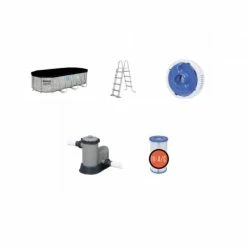 Piscine Tubulaire Ovale Bestway Power Steel Swim Vista 5,49 X 2,74 X 1,22 -Bleu Piscine piscine hors sol ovale power steel swimvista effet pierre grise avec hublots 549 x 274 cm accessoires