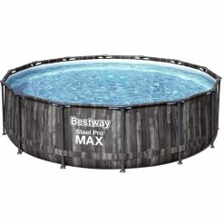 Bestway Piscine Hors Sol Ronde Steel Pro Max™ Effet Bois 427 X 107 Cm