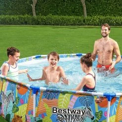 Piscine Tubulaire Bestway Steel Pro Ronde Décor Animaux 3,05 X 0,66 M -Bleu Piscine piscine tubulaire bestway steel pro ronde animaux 305 x 66 cm 2