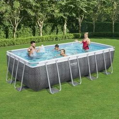 Piscine Tubulaire Bestway Power Steel Rotin Gris 4,88 X 2,44 X 1,22 M -Bleu Piscine piscine tubulaire bestway steel rotin gris 488 x 244 x 122 cm 2 1