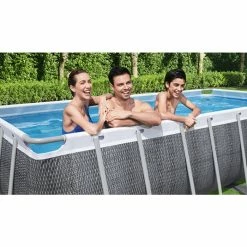 Piscine Tubulaire Bestway Power Steel Rotin Gris 4,88 X 2,44 X 1,22 M -Bleu Piscine piscine tubulaire bestway steel rotin gris 488 x 244 x 122 cm 5 1