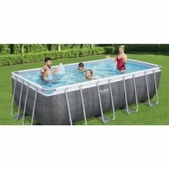 Piscine Tubulaire Bestway Power Steel Rotin Gris 4,88 X 2,44 X 1,22 M -Bleu Piscine piscine tubulaire bestway steel rotin gris 488 x 244 x 122 cm 6 1