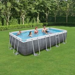 Piscine Tubulaire Bestway Power Steel Rotin Gris 5,49 X 2,74 X 1,22 M -Bleu Piscine piscine tubulaire bestway steel rotin gris 549 x 274 x 122 cm 2 1