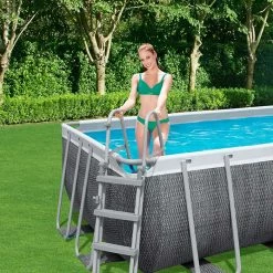 Piscine Tubulaire Bestway Power Steel Rotin Gris 5,49 X 2,74 X 1,22 M -Bleu Piscine piscine tubulaire bestway steel rotin gris 549 x 274 x 122 cm 4 1