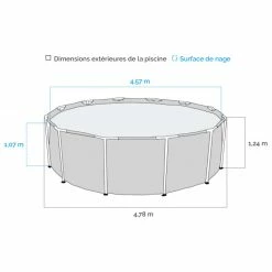 Piscine Tubulaire Ronde Intex Graphite 4.78 X 1.24 M -Bleu Piscine piscine tubulaire ronde intex graphite 26384gn 1 1