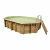 Piscine En Bois Octogonale Ubbink Azura 4,90 X 3,55 X 1,30 M - Liner Beige