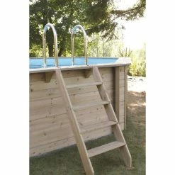 Piscine En Bois Octogonale Ubbink Azura 4,90 X 3,55 X 1,30 M - Liner Beige -Bleu Piscine piscine ubbink azura 490 355 130 bleu 4 1