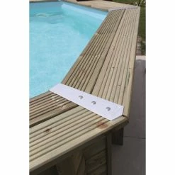 Piscine En Bois Octogonale Ubbink Azura 4,90 X 3,55 X 1,30 M - Liner Beige -Bleu Piscine piscine ubbink azura 490 355 130 bleu 5 1