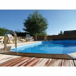Piscine En Bois Octogonale Ubbink Azura 6,10 X 4 X 1,20 M - Liner Bleu -Bleu Piscine piscine ubbink azura 610 400 120 bleu 2