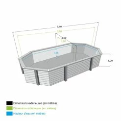 Piscine En Bois Octogonale Ubbink Azura 6,10 X 4 X 1,20 M - Liner Beige 10 Piscine En Bois Octogonale Ubbink Azura 6,10 X 4 X 1,20 M - Liner Beige -Bleu Piscine piscine ubbink azura 610 400 120 bleu 5 1