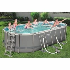 Piscine Tubulaire Ovale Bestway Power Steel 5,49 X 2,74 X 1,22 M -Bleu Piscine piscine power steel 549x274 ambiance min 1