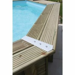 Kit De 8 Pièces Finition Margelles 135° Ubbink Alu Piscine Bois Octogonale -Bleu Piscine platine linea angle finition margelles ubbink alluminium ambiance 3