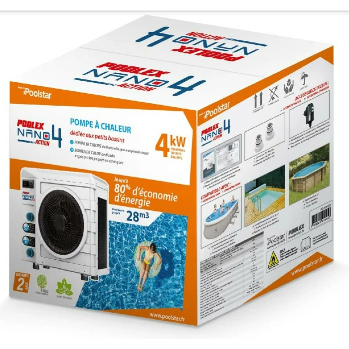 Pompe à Chaleur Poolex Nano Action 4 KW Pour Piscine < 25 M³ 2 Pompe à Chaleur Poolex Nano Action 4 KW Pour Piscine < 25 M³ – Image 2
