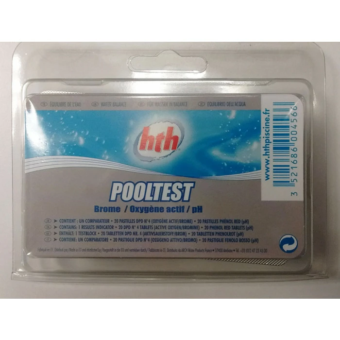 Pooltest Oxygène Actif / Brome / PH HTH 1 Pooltest Oxygène Actif / Brome / PH HTH