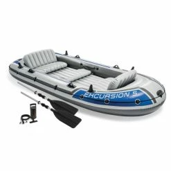 Set Bateau Gonflable 5 Places Intex Excursion 5 -Bleu Piscine set bateau gonflable 5 places intex excursion 5 3