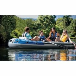 Set Bateau Gonflable 5 Places Intex Excursion 5 -Bleu Piscine set bateau gonflable 5 places intex excursion 5 7