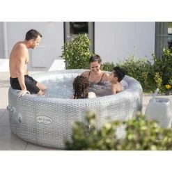 Spa Gonflable Bestway Lay-Z Spa HONOLULU AirJet 6 Places -Bleu Piscine spa gonflable lay z spa honolulu rond airjet 4 6 places bestway 2