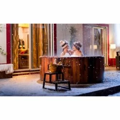 Spa Semi-rigide Bestway Lay-Z Spa HELSINKI AirJet 7 Places -Bleu Piscine spa helsinki ambiance neige3 min 1