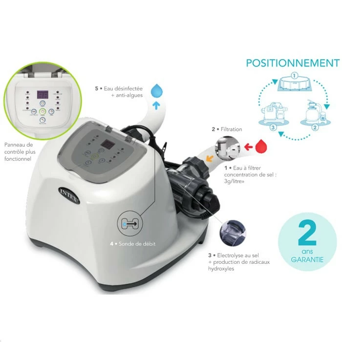 Stérilisateur Au Sel Intex XS Pour Piscine < 17 M³ 6 Stérilisateur Au Sel Intex XS Pour Piscine < 17 M³ – Image 6